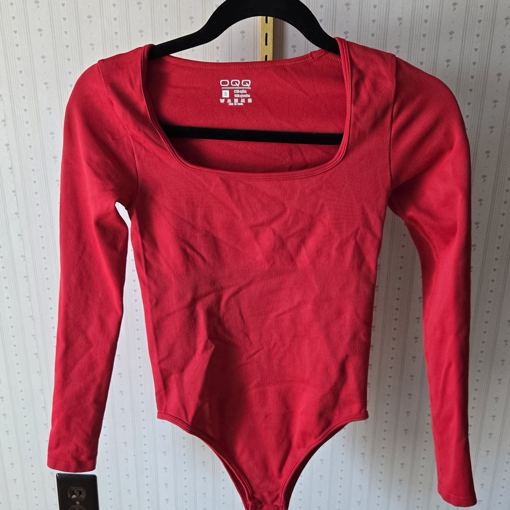Bold Red Long Sleeve Bodysuit